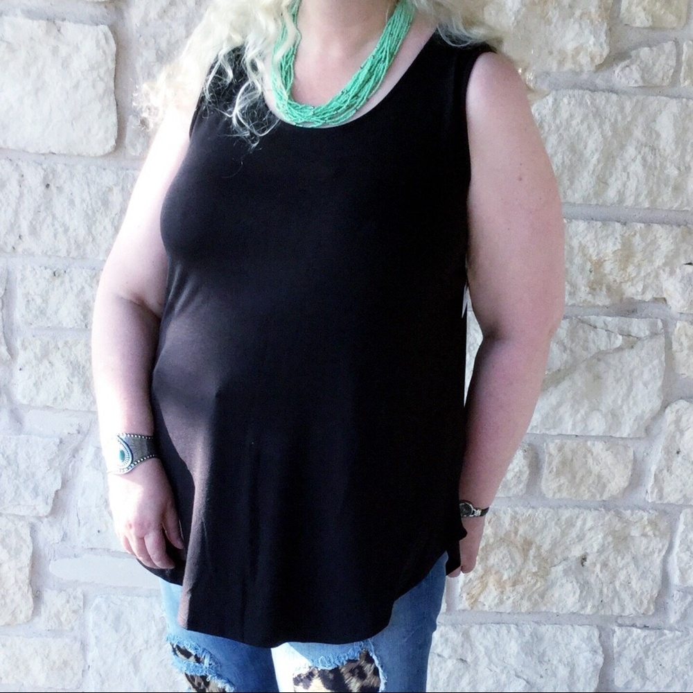 Plus size Black Tank Top